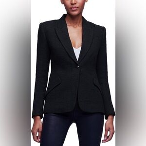 L’agence cham­ber­lain cot­ton blend bouclé tweed blaz­er